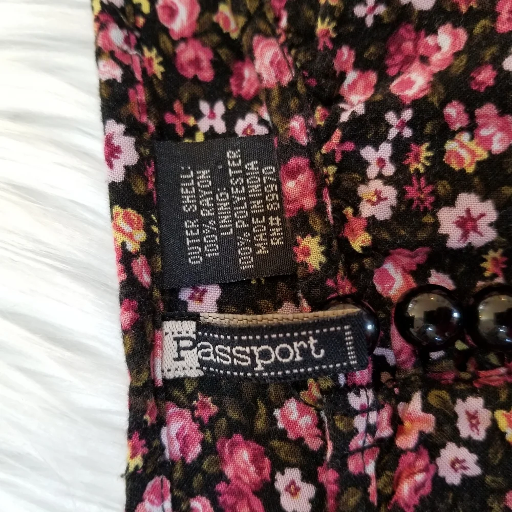 PASSPORT Floral Ruffle Mini Dress SIZE L. - Picture 15 of 16